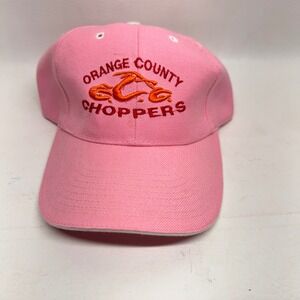 Orange County Choppers Hat Women OS Pink Embroidered Biker Y2K City Hunter Cap